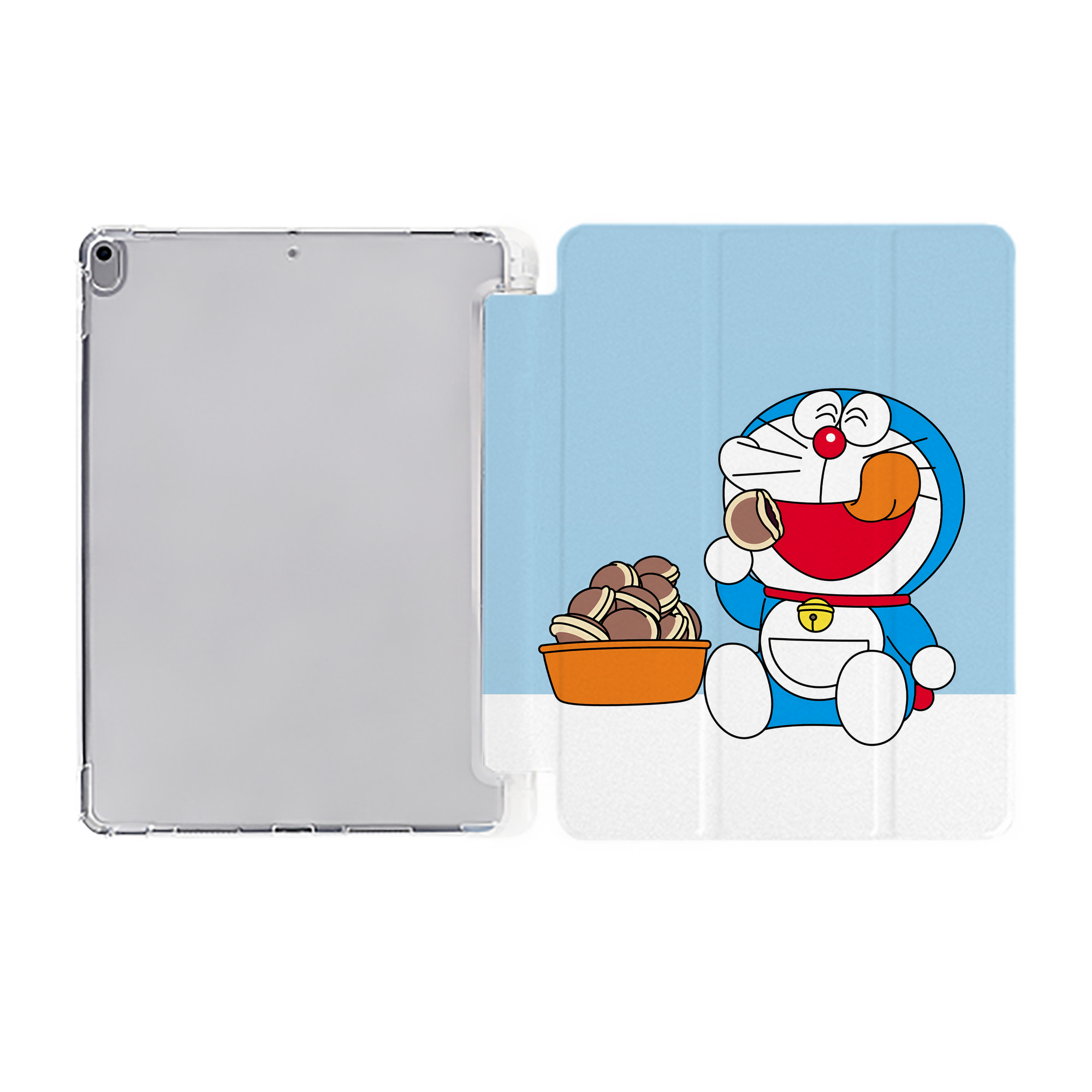 （画像用） ドラえもん Doraemon IPad ケース ペン収納付き 三つ折りスタンド PUレザー×シリコン 対応機種9.5/10.5/10.9インチ